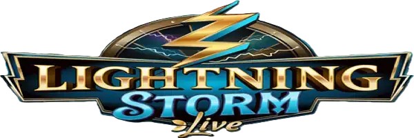 Lightning Storm slot logo by Evolution at Casino Prestige